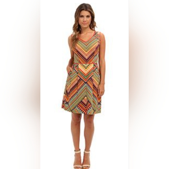 Ellen Tracy Mulicolor print dress with pockets sz 8 - Picture 16 of 16